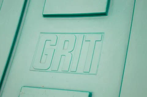 Green Grit Bin Foto stock