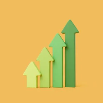 Green Growth Arrows Icon Stock Illustration