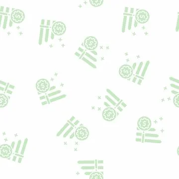Green growth glyph seamless pattern Stock Illustration