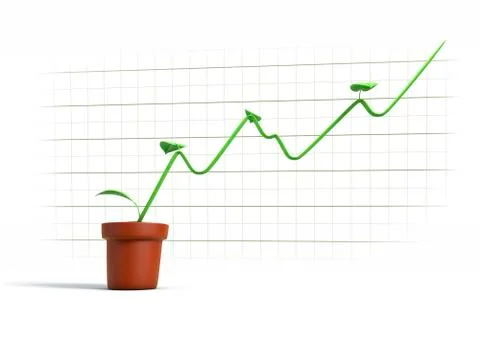 Green growth graph Stock-Fotos
