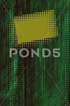 Green grunge abstract background with film effect pattern and yellow empty sp Stock Photos