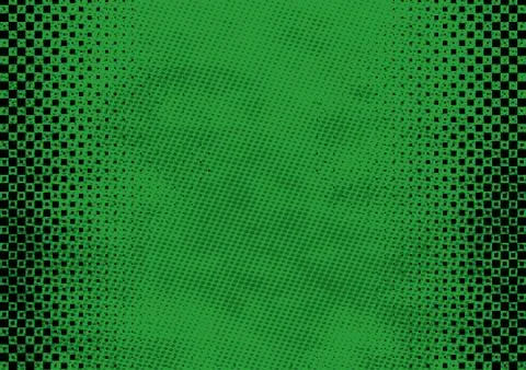 Green Grunge Background with Texture and Halftone Stock Illustration