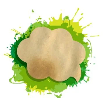 Green grunge blob with speech bubble Stock Illustration