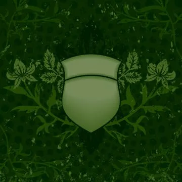Green grunge shield Stockillustratie