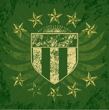 Green grunge shield Stockillustratie