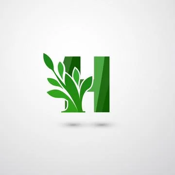 Green H Leaf Logo concept Stock Illustration