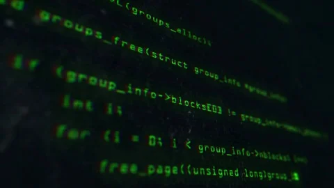Green Hacker Code Screen Stock Footage