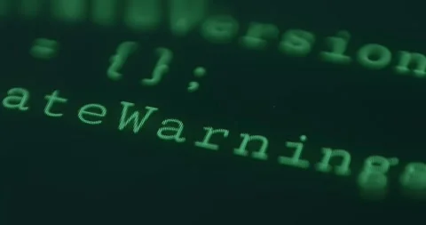 Green hacker text code, cyber crime concept, macro view Stock Footage 310805772