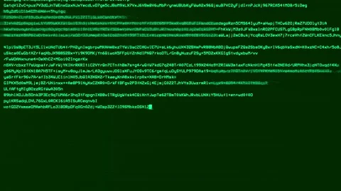Green Hacking into system, file corruption, data loss, programming commands on Stock Footage 151427303