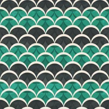 Green half circle seamless pattern Stock Illustration