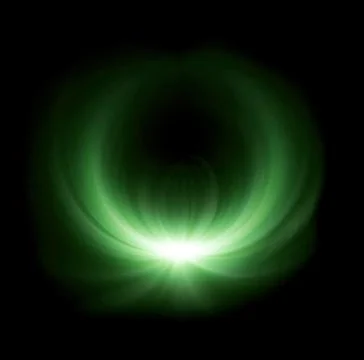 Green half ring lens flare glow Illustrazione stock
