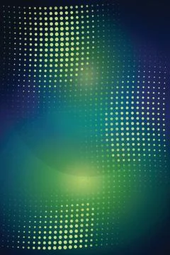 Green halftone dot pattern background with glowing light spheres for digita.. Stock-Illustration