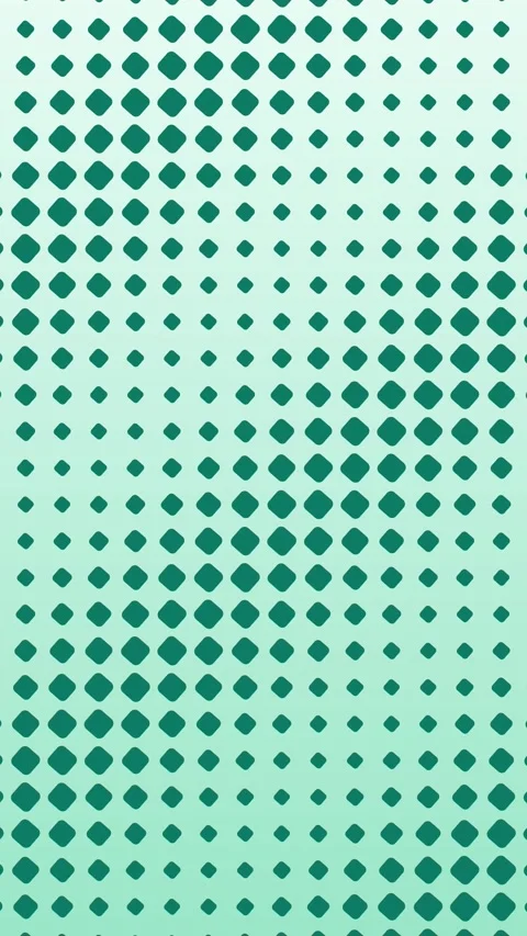 Green halftone pattern with rounded squares on mint background. 2d animation Stock Footage 341319312
