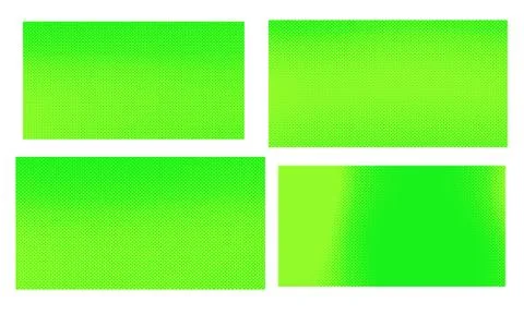 Green halftone vector pop art retro comic dotted backgrounds set with halfton Illustrazione stock