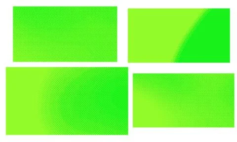 Green halftone vector pop art retro comic dotted backgrounds set with halfton Illustrazione stock
