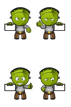 Green halloween monster Illustrazione stock