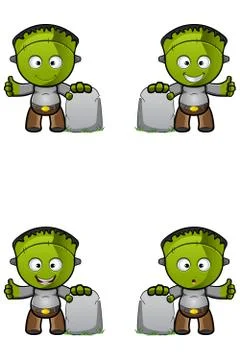 Green halloween monster Illustrazione stock