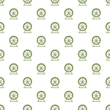Green hamster wheels seamless pattern for exercise イラスト素材