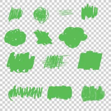 Green Hand-Drawn Abstract Scribble and Doodle Texture Vector Collection 스톡 일러스트