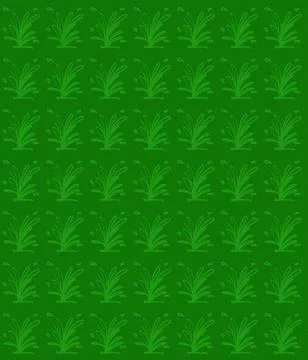 Green Hand Drawn Grass Tuft Pattern Stock Illustration