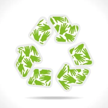 Green hand pattern design recycle symbol vector Stock Illustration
