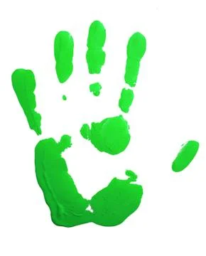 Green hand-print Stock Illustration