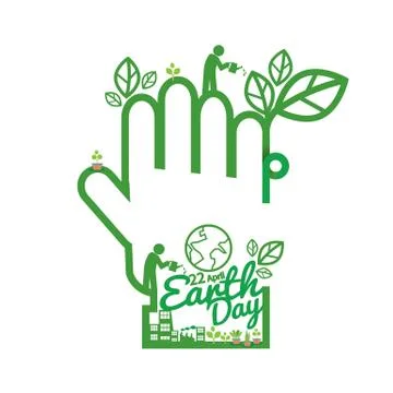 Green Hand Saving Energy Concept Vector Illustration Illustrazione stock
