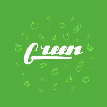 Green hand written lettering Stock Illustration