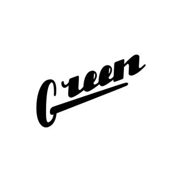 Green hand written lettering Stock Illustration