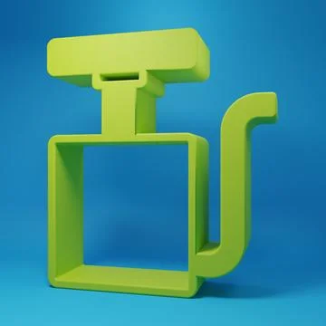 Green Handle detonator for dynamite icon isolated on blue background. Minim.. Stock Illustration