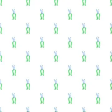 Green handled garden shears producing seamless pattern Stock Illustration