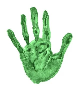Green handprint Foto stock