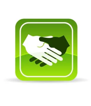 Green handshake icon Stock Illustration