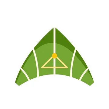 Green hang glider icon representing adventure and freedom Stock Illustration