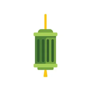 Green hanging lantern celebrating ramadan kareem with golden decorations Stock Illustration