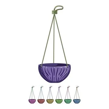 Green hanging planter cartoon vector graphic Stock Illustration