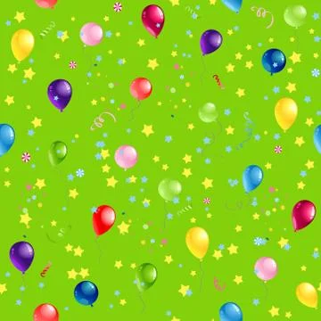Green Happy Birthday pattern Stock Illustration