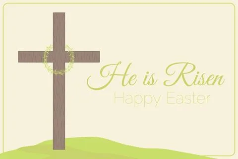Green Happy Easter He is Risen Illustration Illustrazione stock