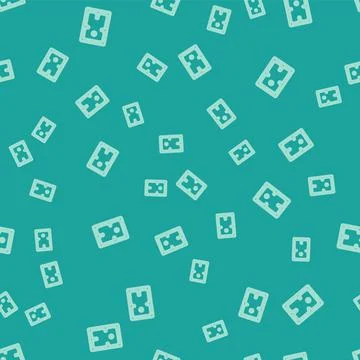 Green Hard disk drive HDD icon isolated seamless pattern on green background Stock Illustration