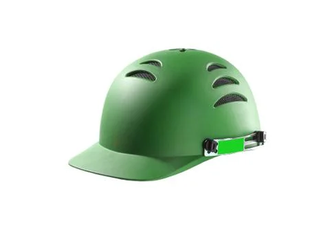 Green Hard Hat with clipping path Stock Photos