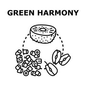 Green harmony of fresh fruit ingredients for health Stock Illustration