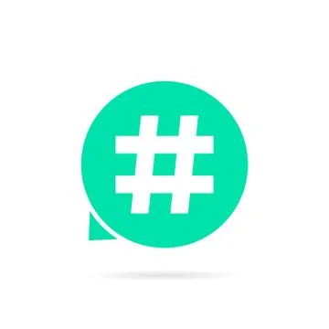 Green hashtag logo with shadow Stock Illustration
