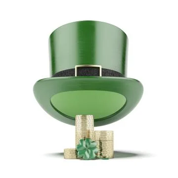Green hat with coins 스톡 일러스트