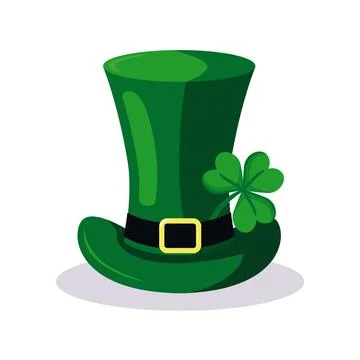 Green hat with shamrock. St. Patrick 's Day. Stock Illustration