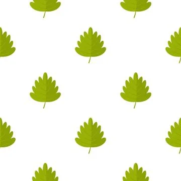 Green hawthorn leaf pattern seamless Stock Illustration