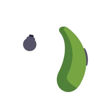 Green hearing aid device for deaf people improving hearing loss problem イラスト素材