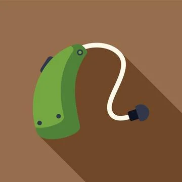 Green hearing aid device improving hearing loss Stock Illustration