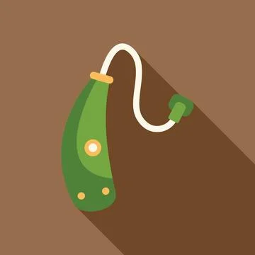 Green hearing aid helping people with hearing loss Stock Illustration