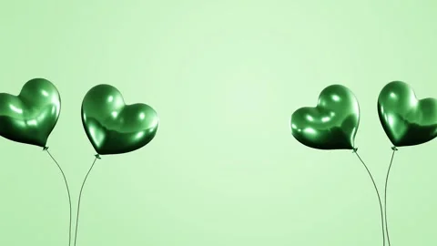 Green heart balloons 4k loop animation. Stock Footage 268938721
