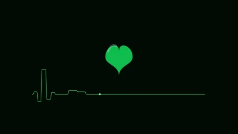Green Heart Beat ECG Pulse Medical Animation Loop 動画素材 342610816